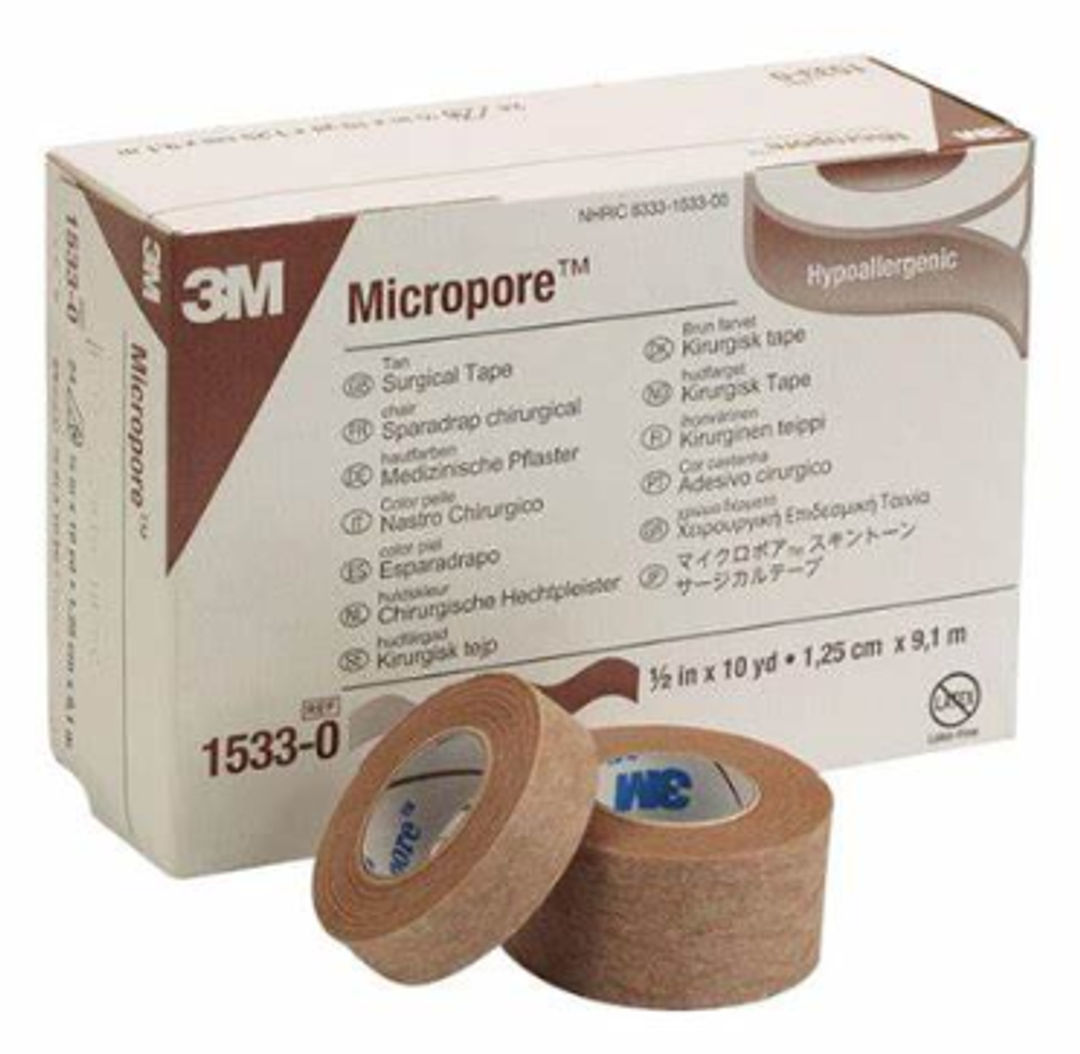 3M Micropore Skin Tone Surgical Tape - 1.25cm x 9.1meter Pack of 24 (1533-0)