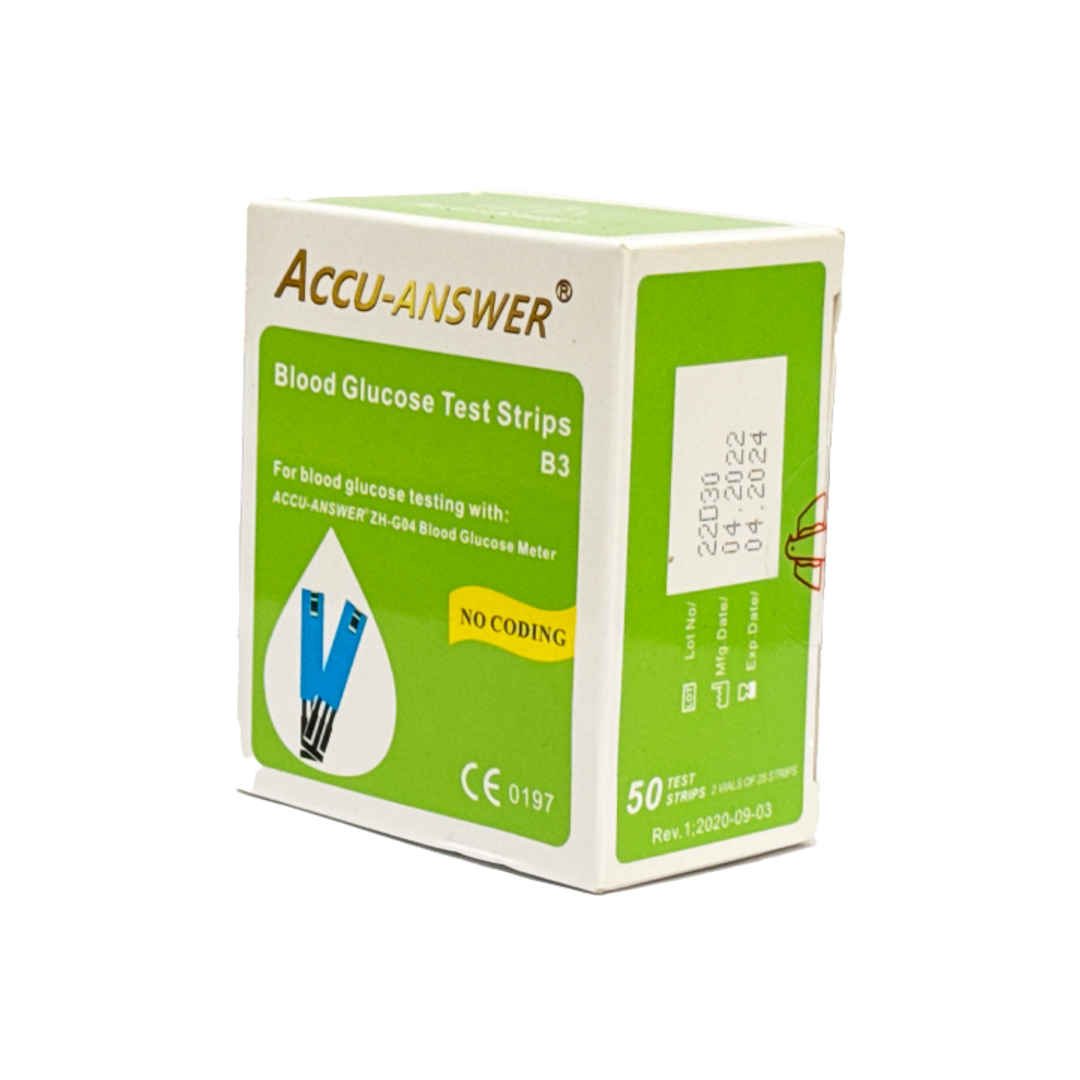 Accu Answer Blood Glucose Test Strip - 50 Pieces