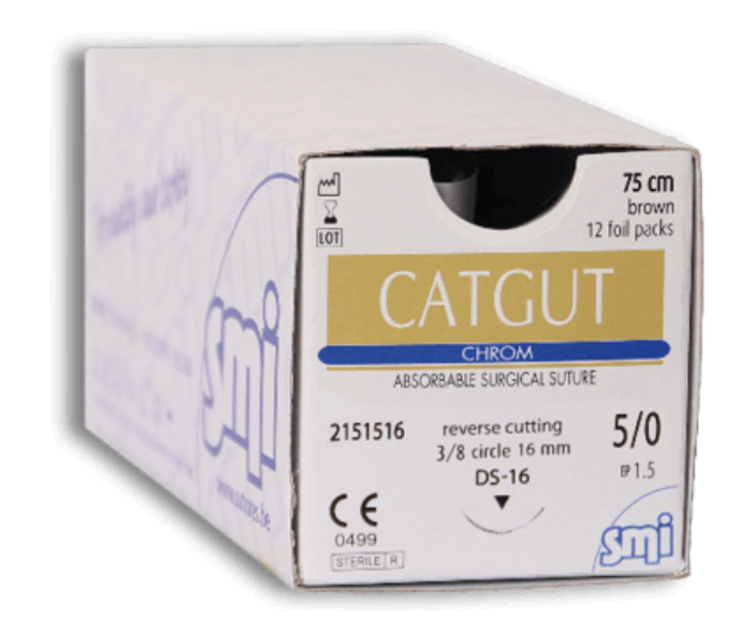 SMI Catgut Chrom Brown Sutures - 2/0 2350137-1437 Pack of 12