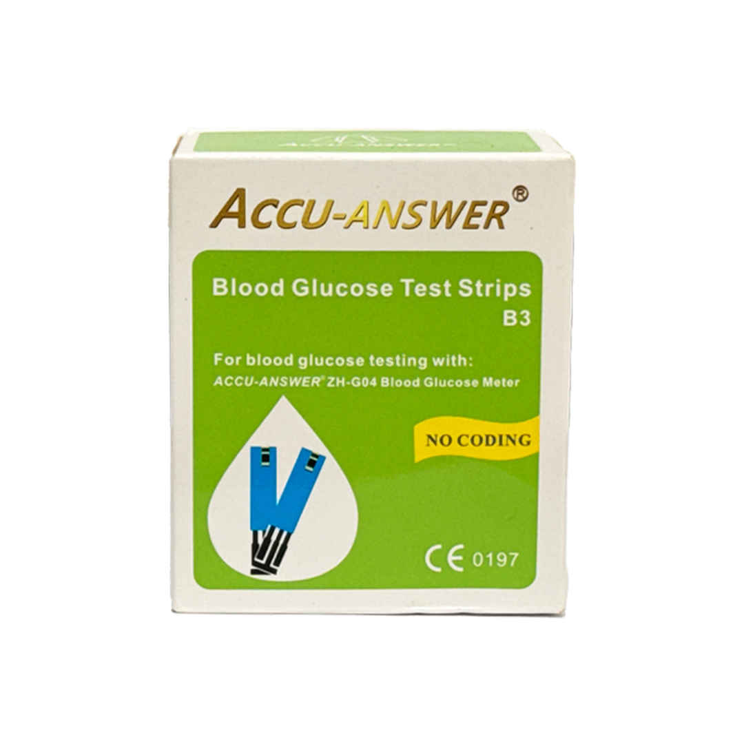 Accu Answer Blood Glucose Test Strip - 50 Pieces