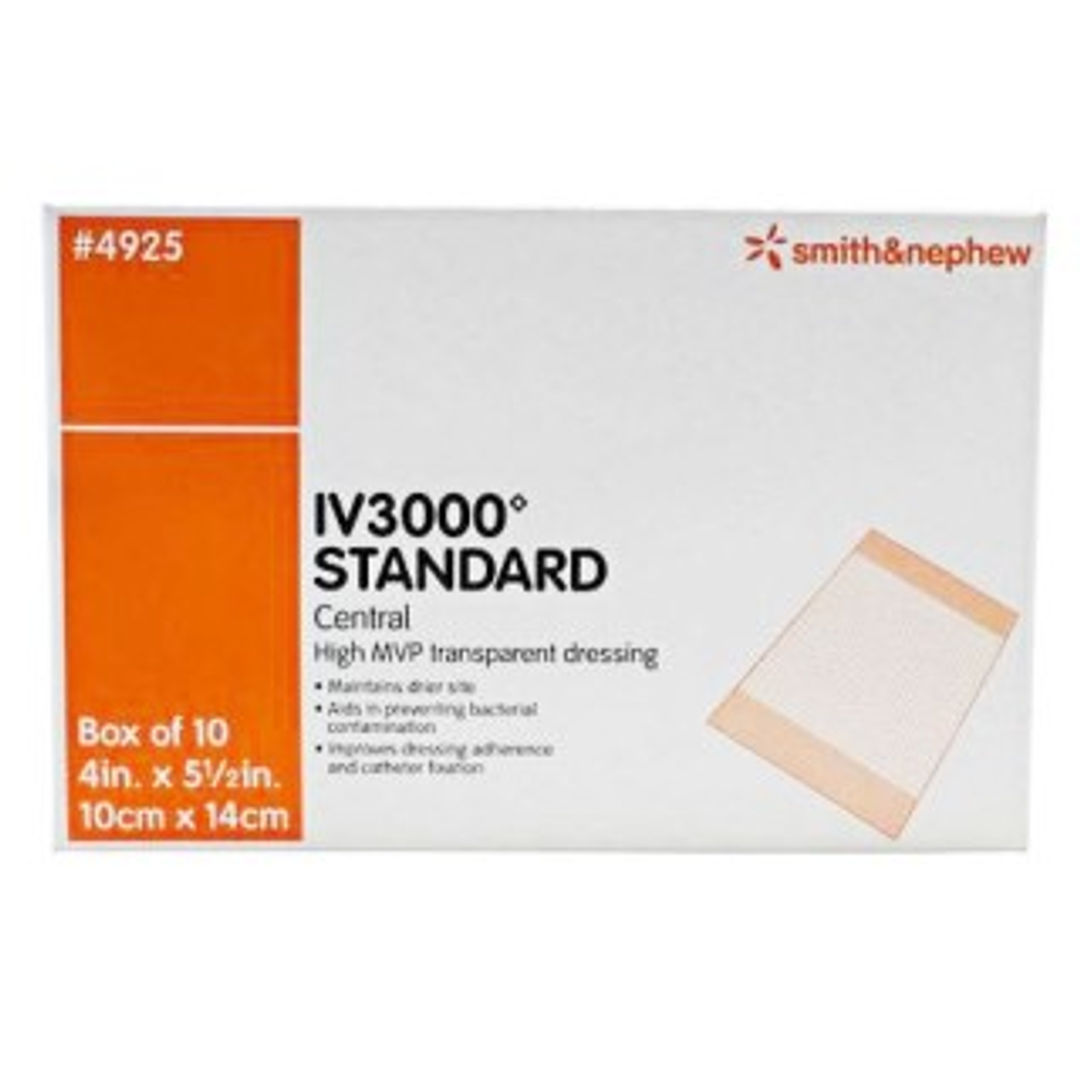 Smith & Nephew IV 3000 Dressing - for Central Line 10cm x 14cm Pack of 10 (4925)