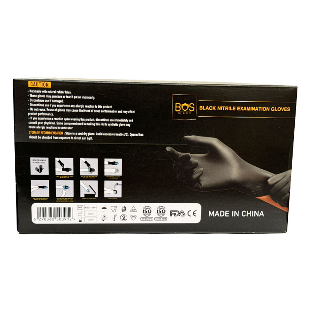 Boss Black Nitrile Examination Glove - Small Pack of 100