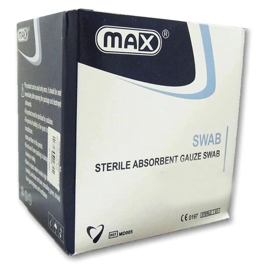Max Sterile Absorbent Gauze Swab, 100'S / Box - 2 x 2 cm