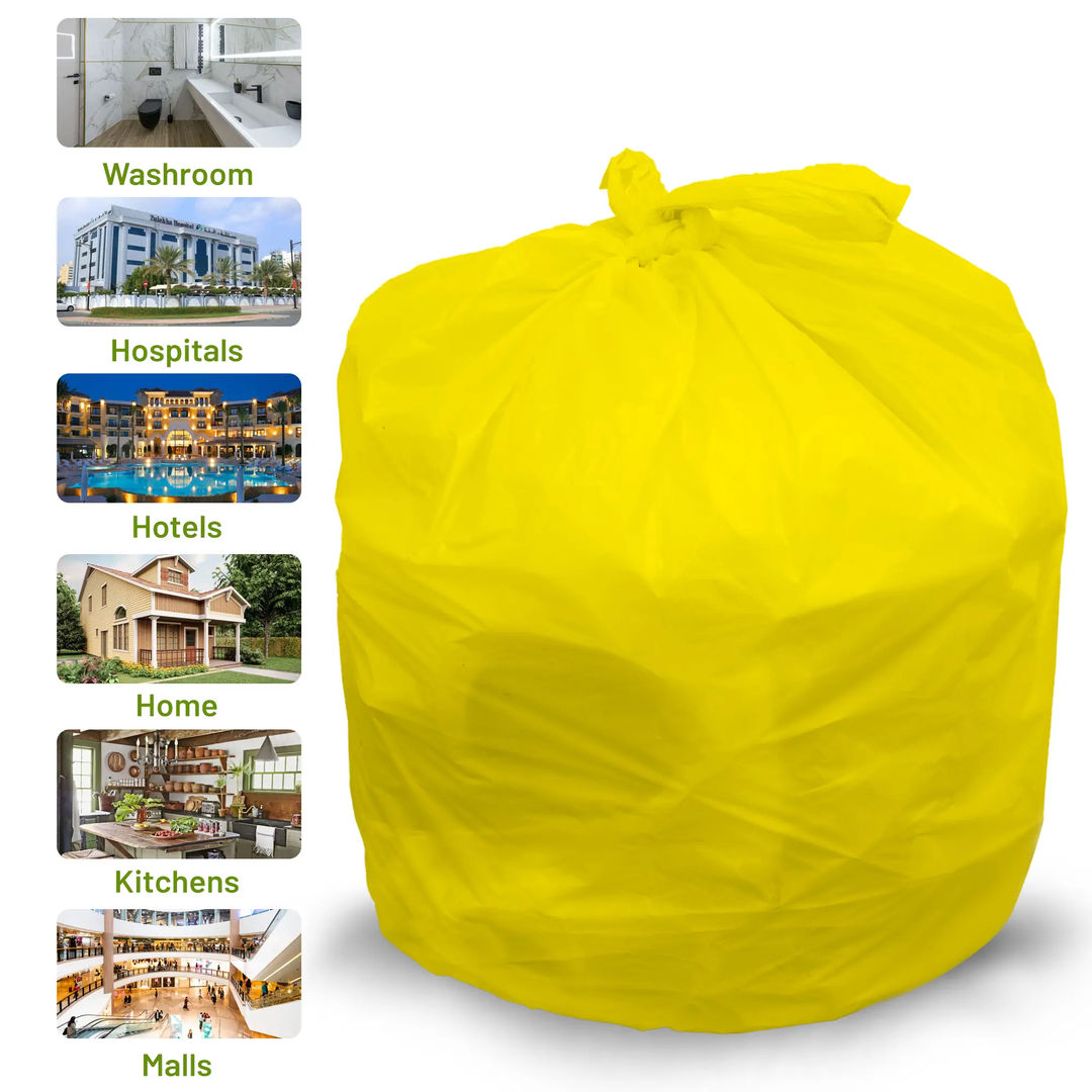 Disposable Yellow Bag, 50cm x 60cm - 30 Pieces/ Kg