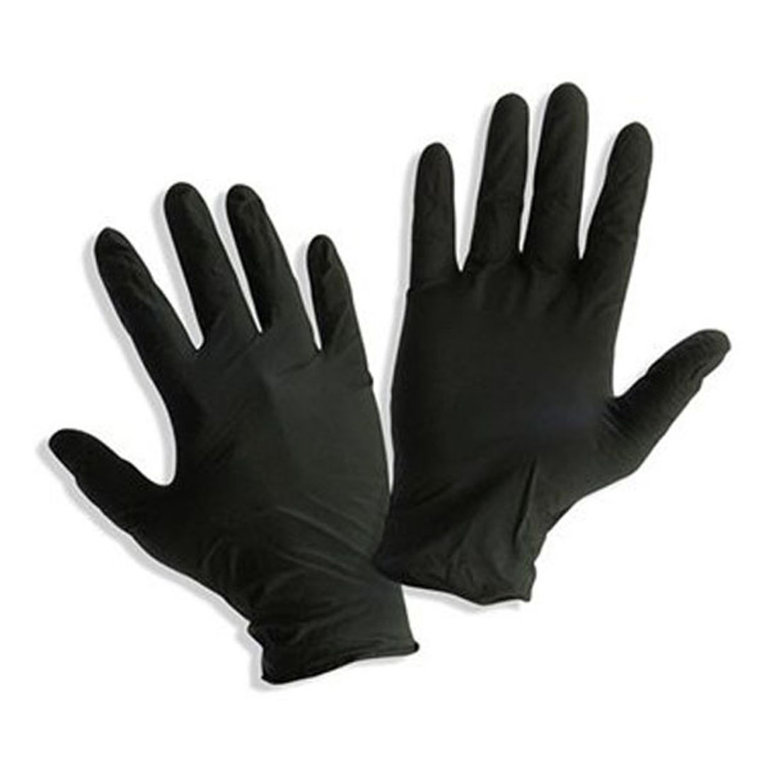 Bos Synthetic Black Nitrile Gloves, Small - Pack of 100