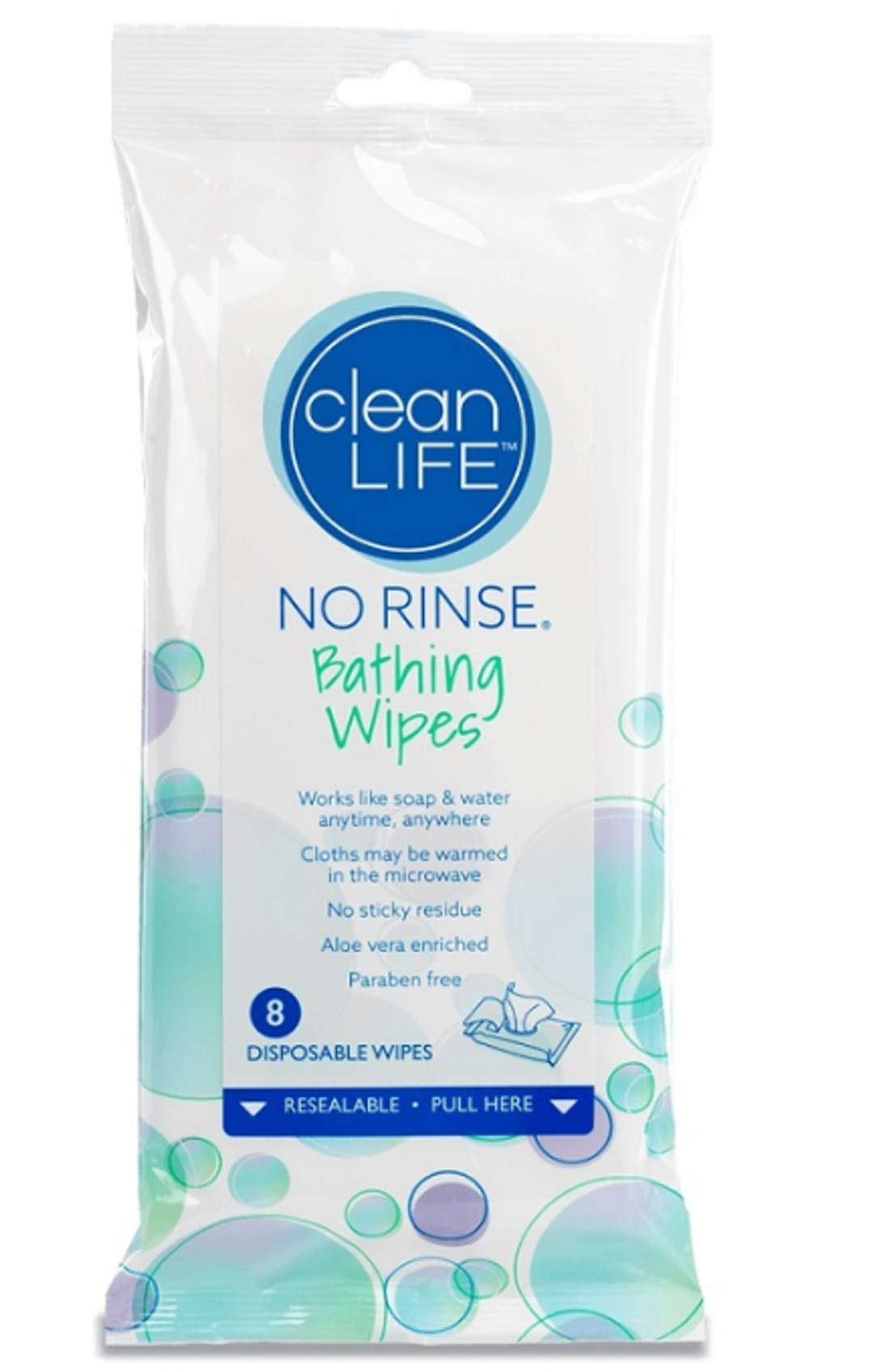 Clean Life No Rinse Bathing Wipes