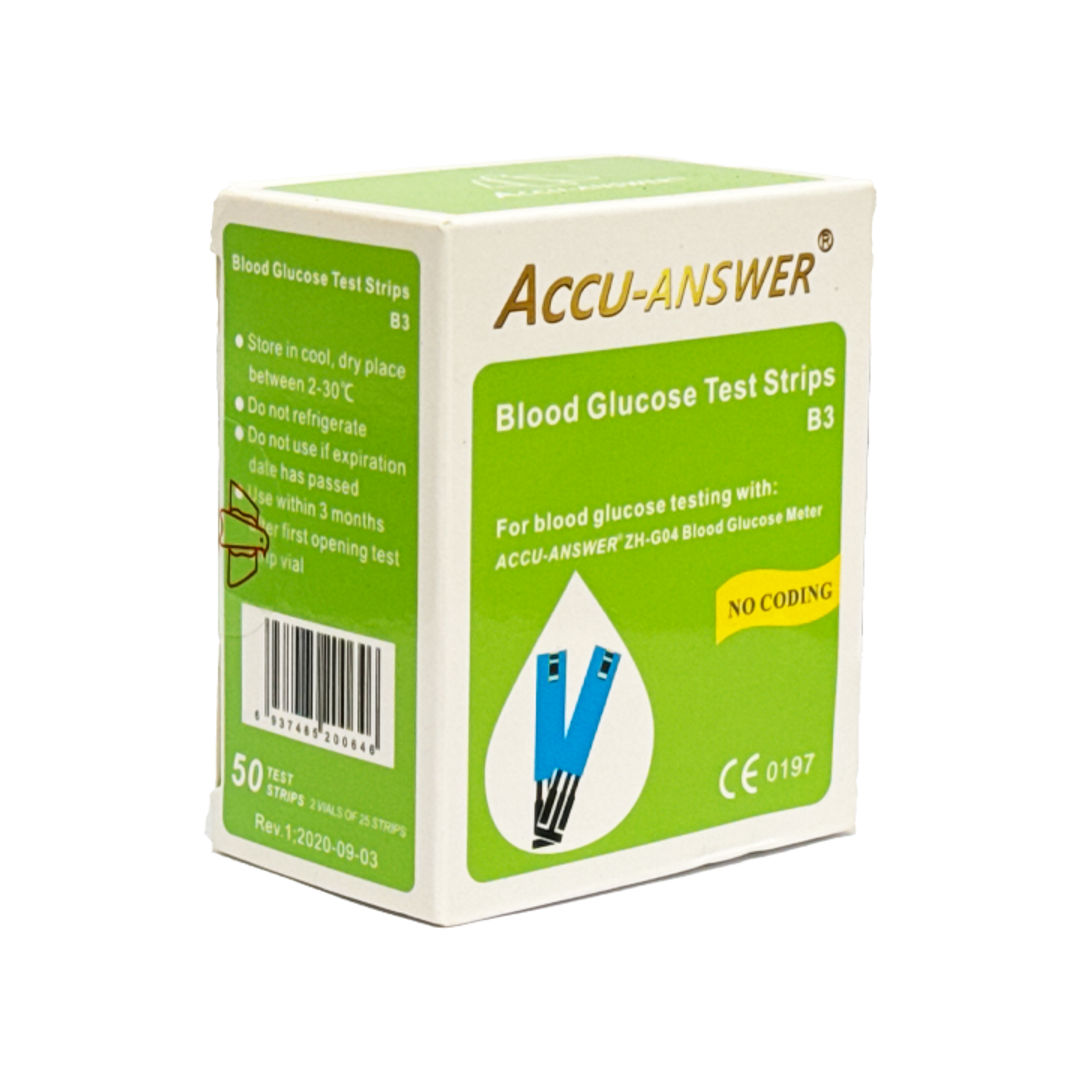 Accu Answer Blood Glucose Test Strip - 50 Pieces