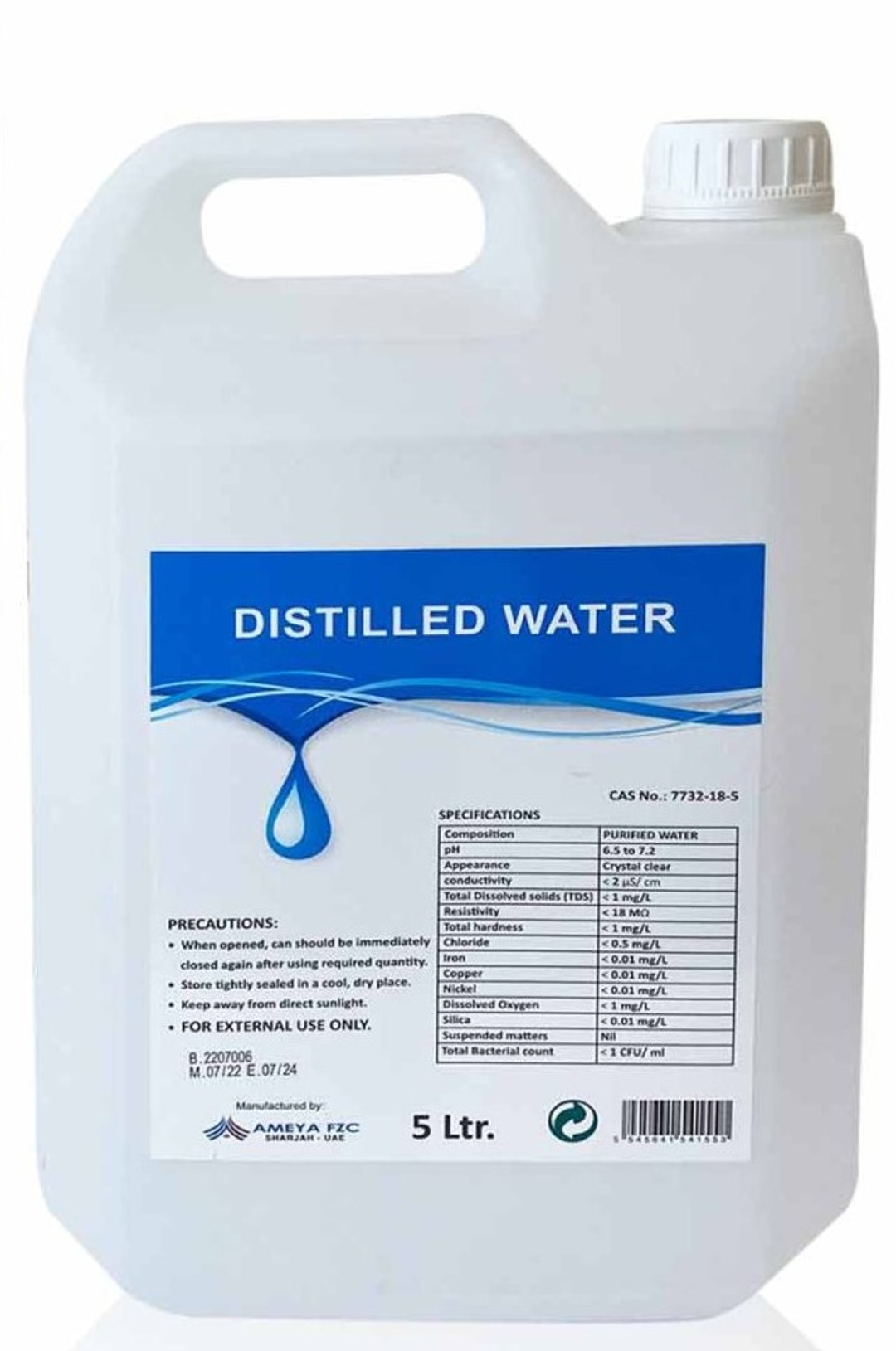 Distilled Water 5 Litre