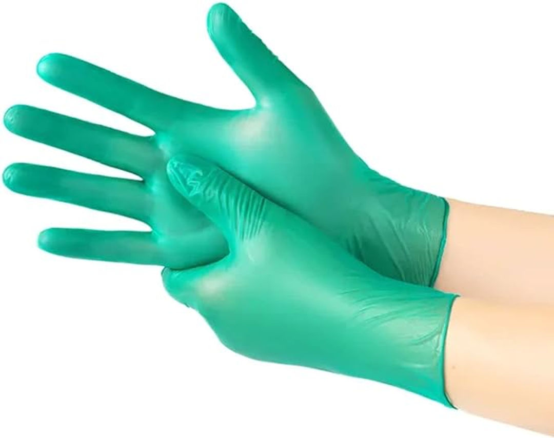 Zalcoon Powder Free Green Vinyl Disposable Gloves Pack of 100 - Small