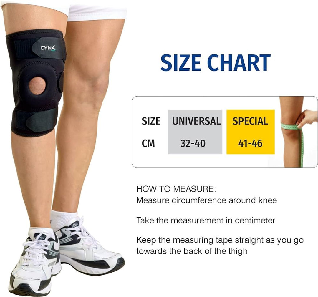 Dyna Knee Wrap Premium Black | Adjustable Knee Support for Optimal Pain Relief and Stability (1262)