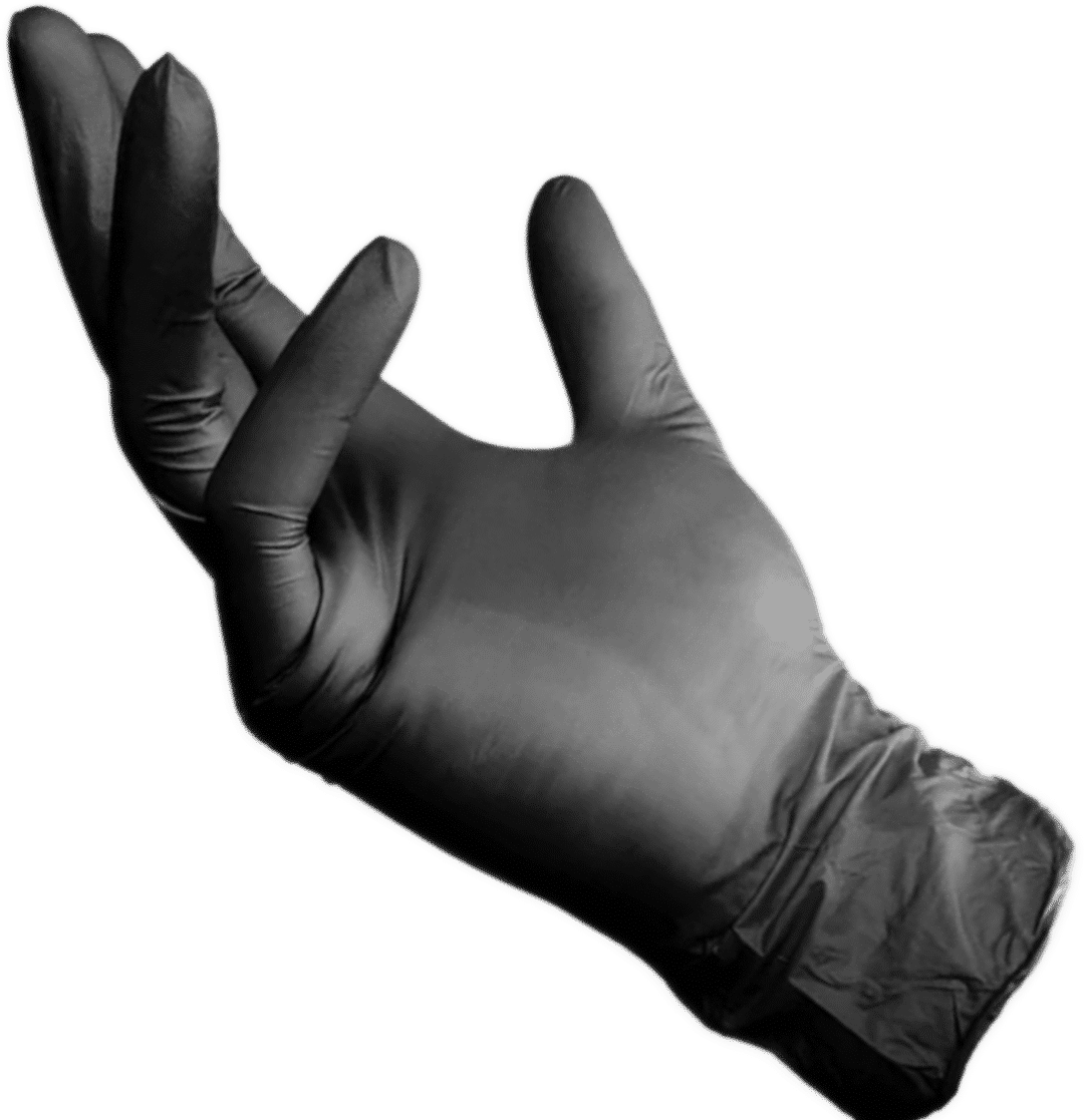 Palm Care Nitrile Disposable Powder Free Gloves (Black)