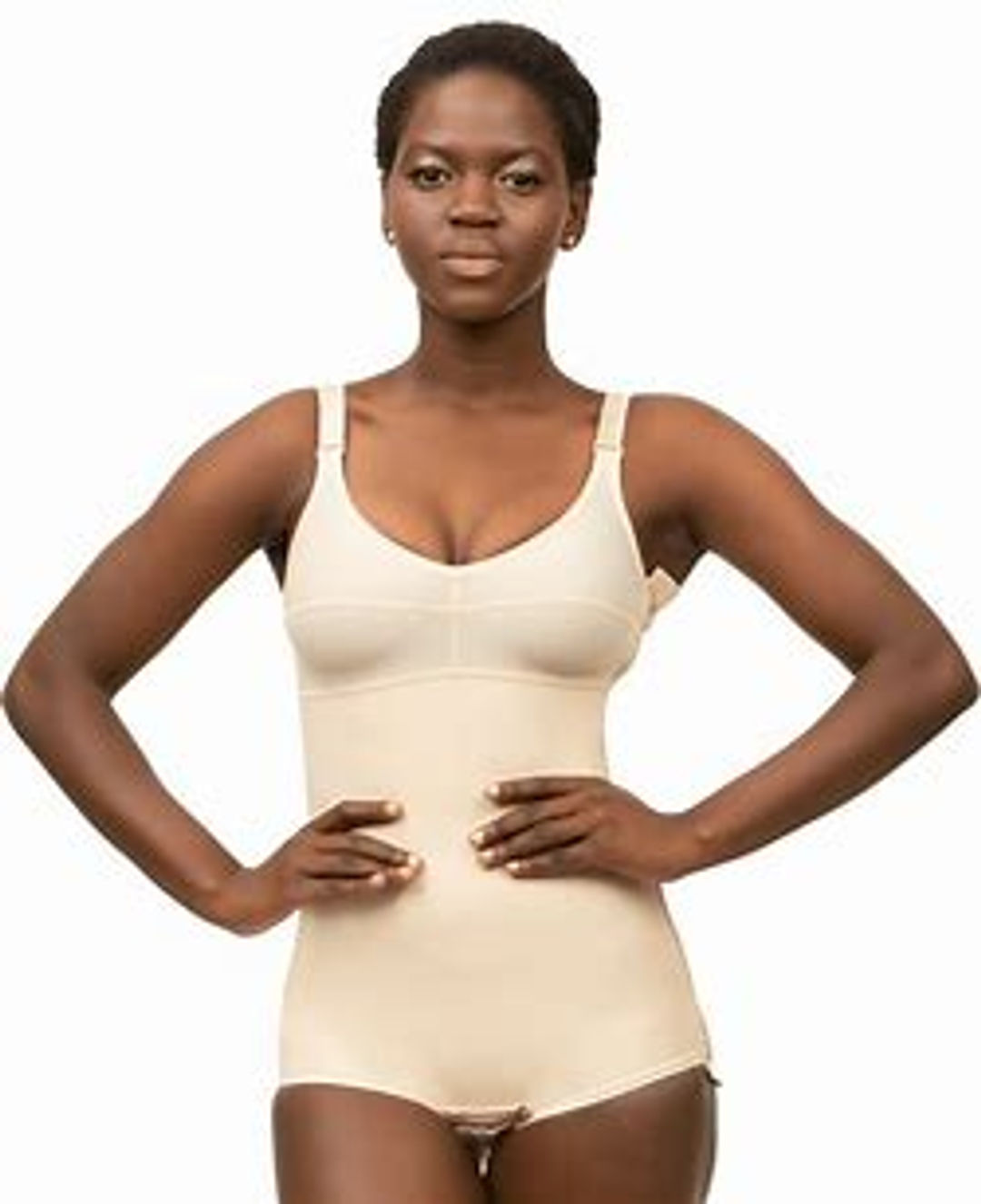 Isavela Body Suit Panty Length with Bra and Zipper Small