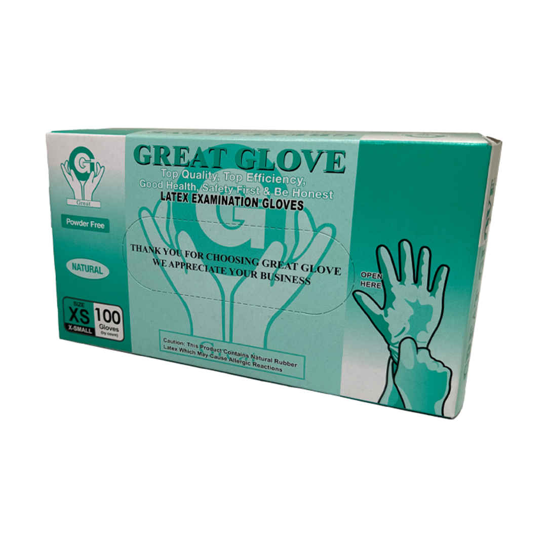 Great Glove Latex Examination Gloves - Xsmall Pack of 100