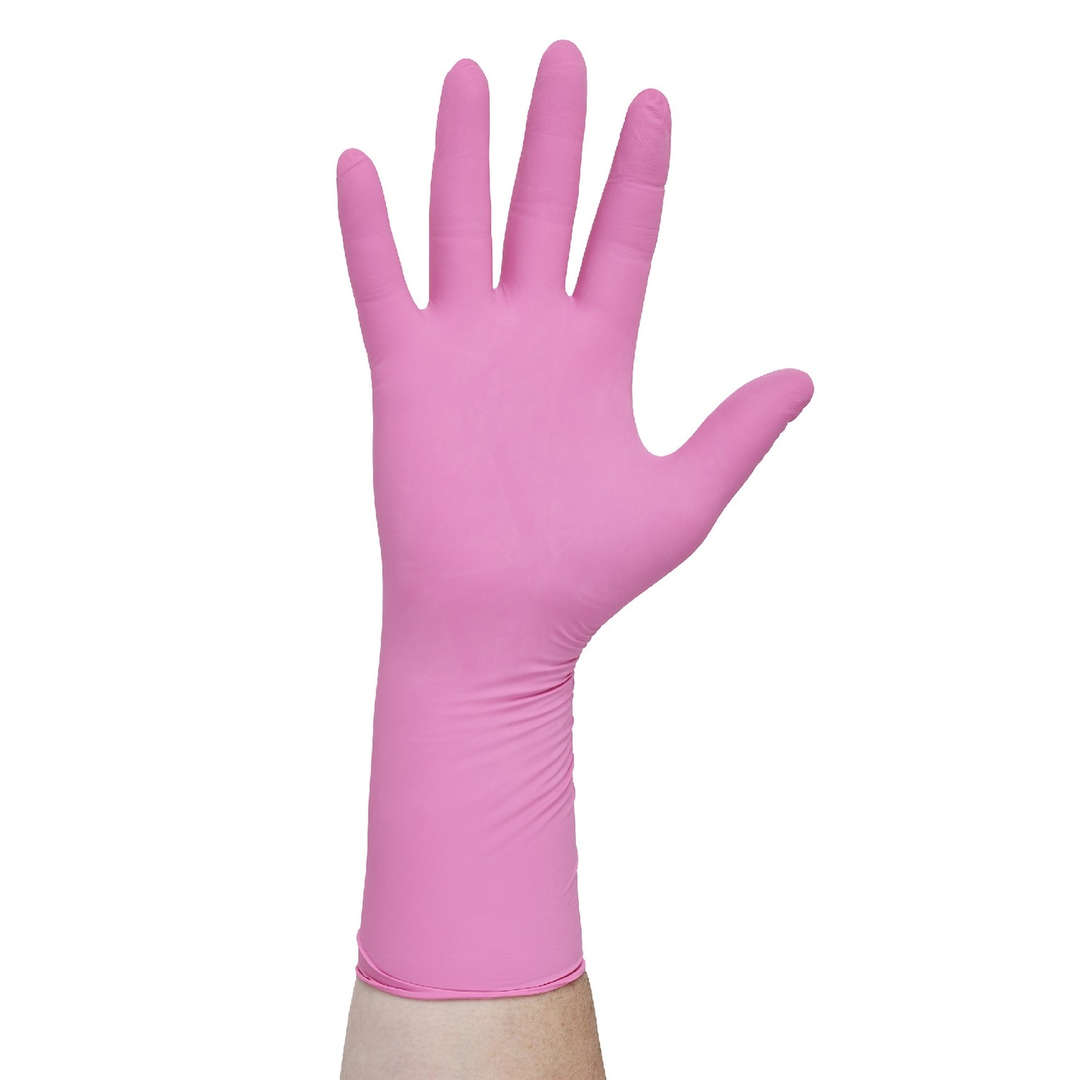 Zalcoon Powder Free Pink Nitrile Gloves - Medium Pack of 100 Gloves