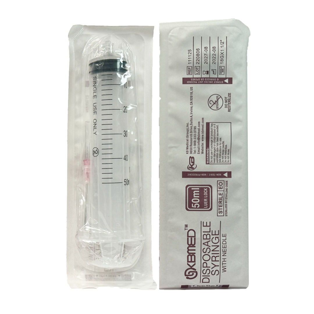 KBMED 50ml Syringe, 18G x 1.5inch - Box of 25 (111125)