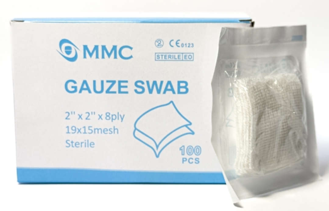 MMC Sterile Gauze Swab, 2inch x 2inch x 8ply - Pack of 100 (GENC-1109)