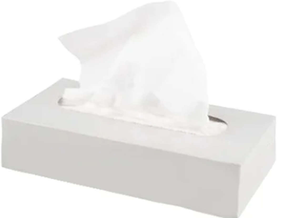 White W Centre Tissue Box, 220 x 170, 200x30, Pack of 20