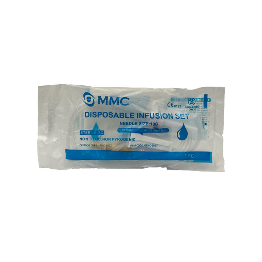MMC Disposable Infusion Set - without Chamber 18G - 25 Pieces/Box (GENC-1017)