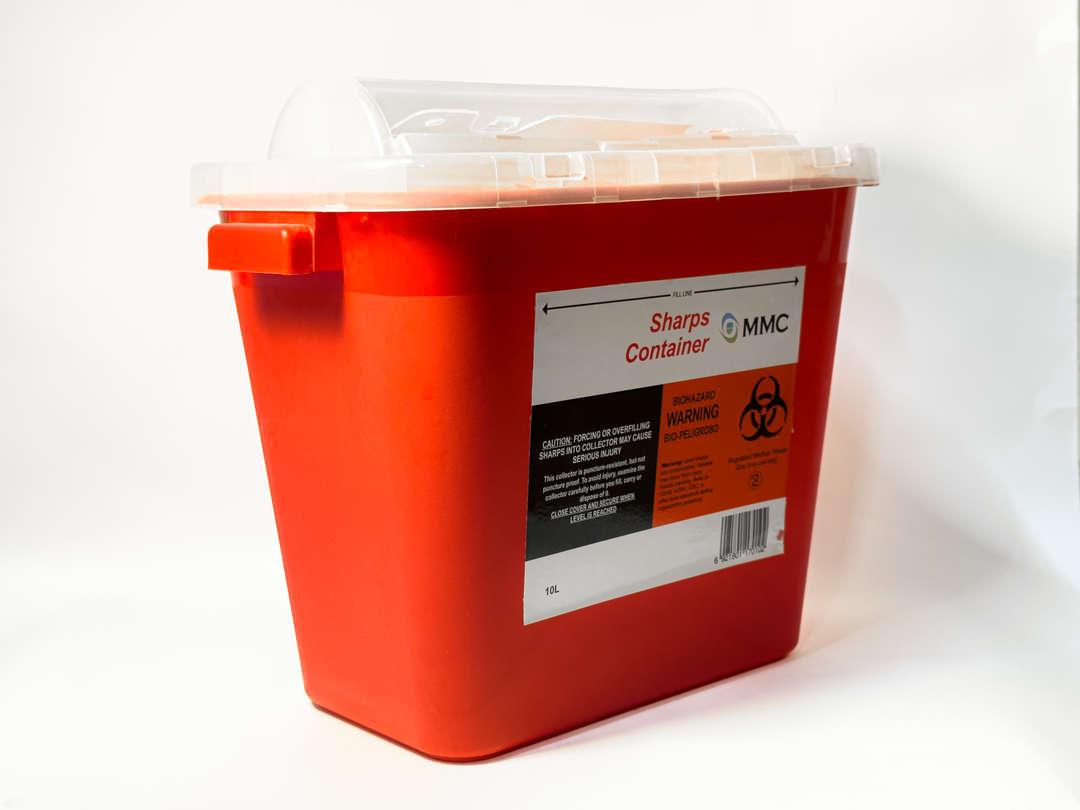 MMC Disposable Red Sharp Container 10L Wall Mounted