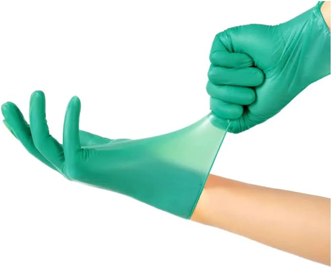 Zalcoon Powder Free Green Vinyl Disposable Gloves Pack of 100 - Small