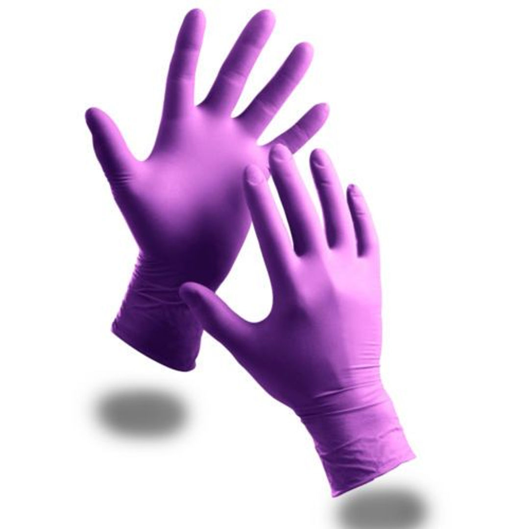 Palm Care Nitrile Disposable Powder Free Gloves (Violet) - Small Pack of 100