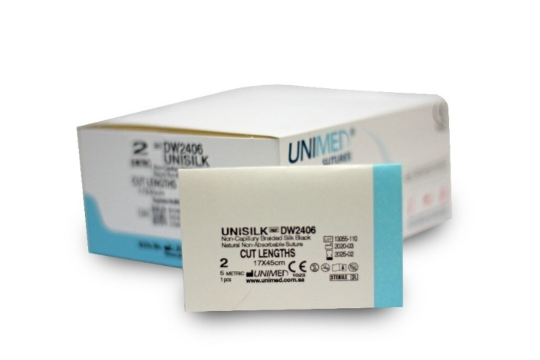 Unimed Unisilk Suture - Cutting USP 2-0 Pack of 12 (S 9797)
