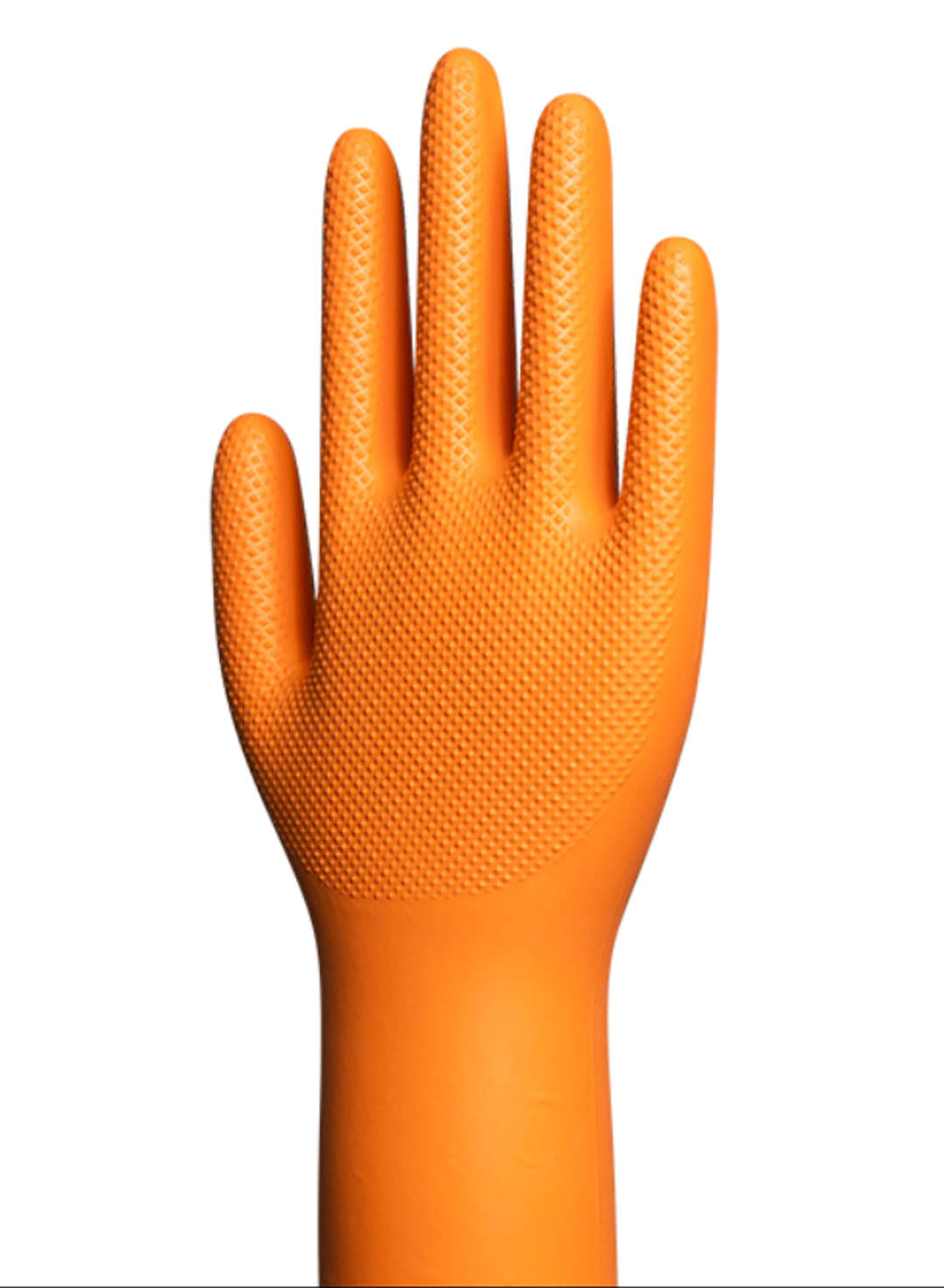 WRP - Multi-purpose Orange Eduo Diamond Nitrile Powder Free Gloves - Size Medium