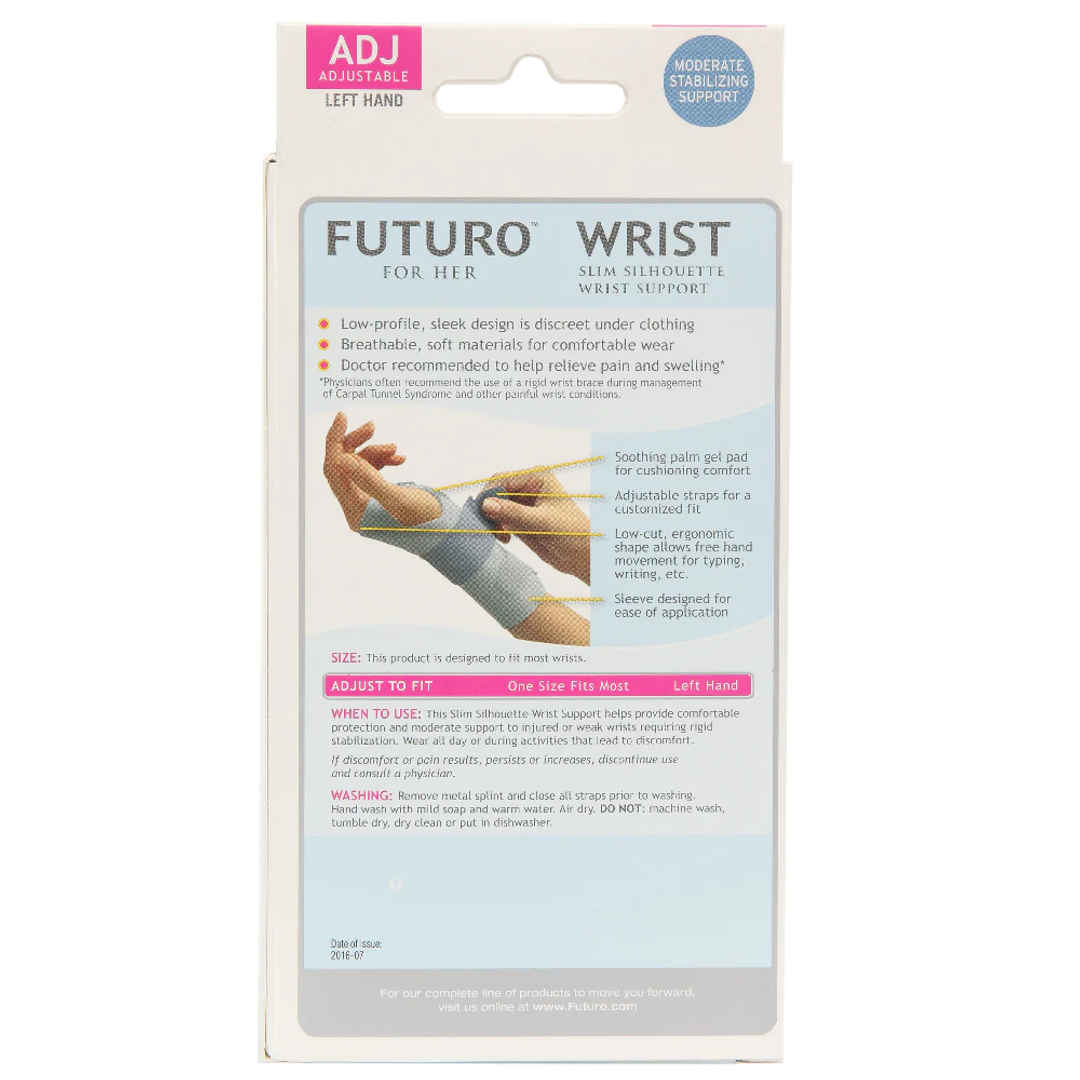 Futuro Slim Silhouette Adjustable Wrist Support - Left Hand