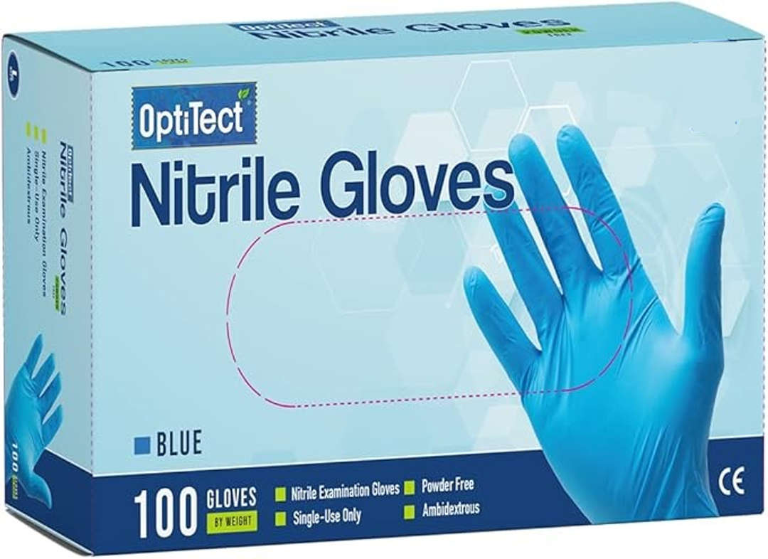 Optitect Nitrile Gloves, Medium - Pack Of 100