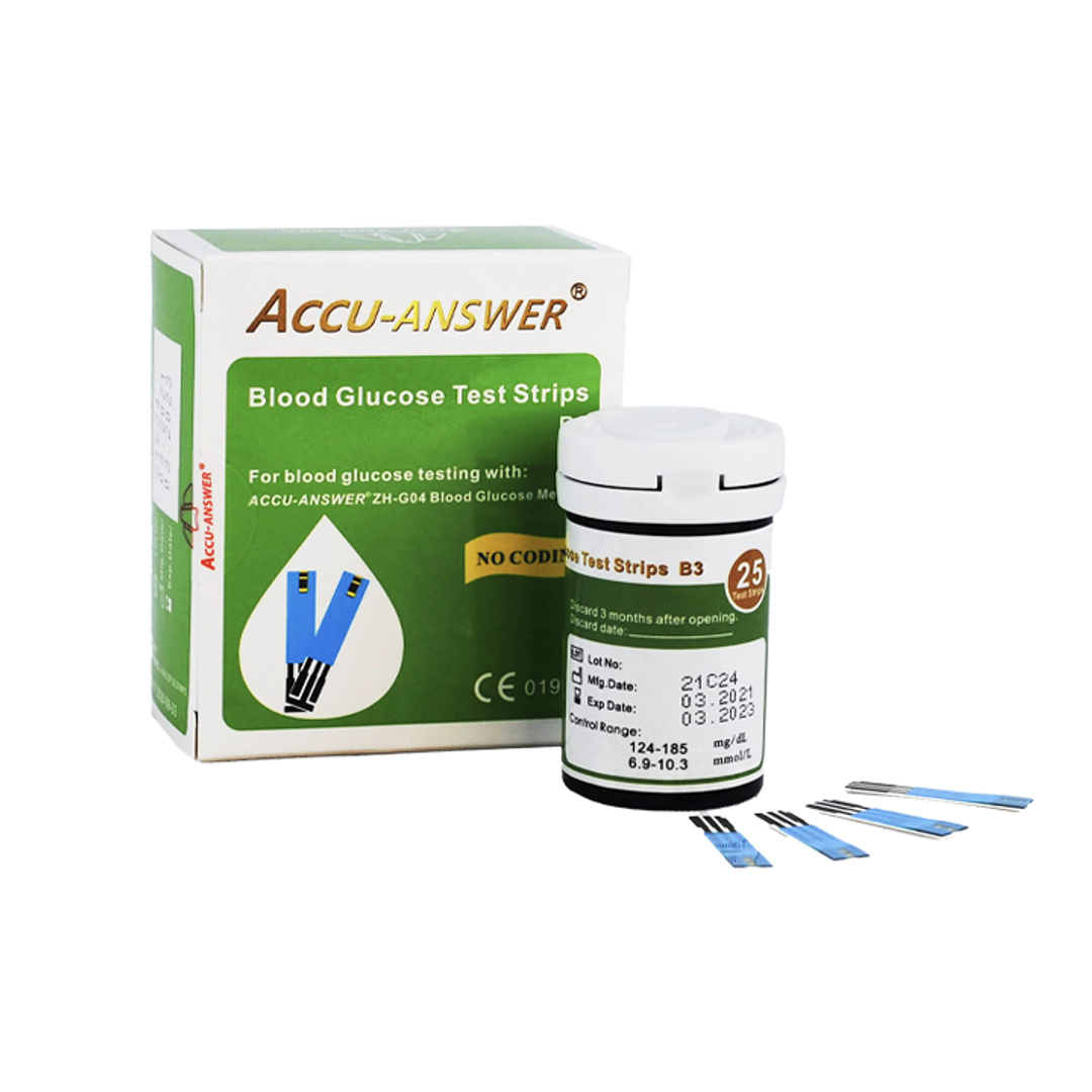 Accu Answer Blood Glucose Test Strip - 50 Pieces