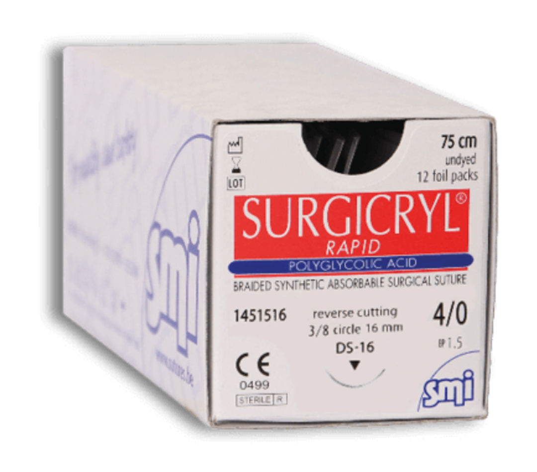 SMI Surgicryl Rapid Undyed Sutures - 2/0 14301524P Pack of 12