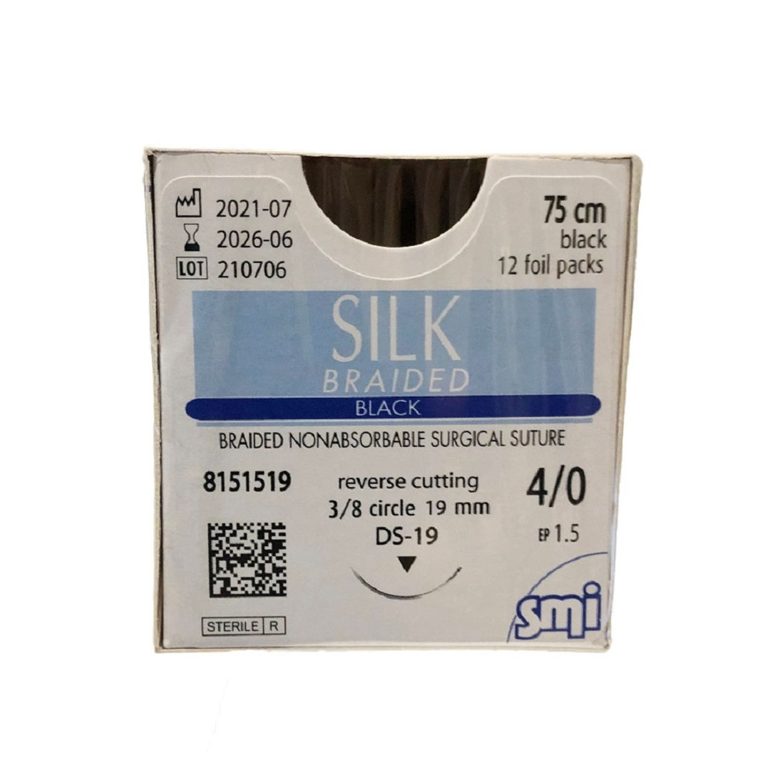 SMI Silk Virgin Blue Sutures - USP 3-0 8200046 Pack of 12