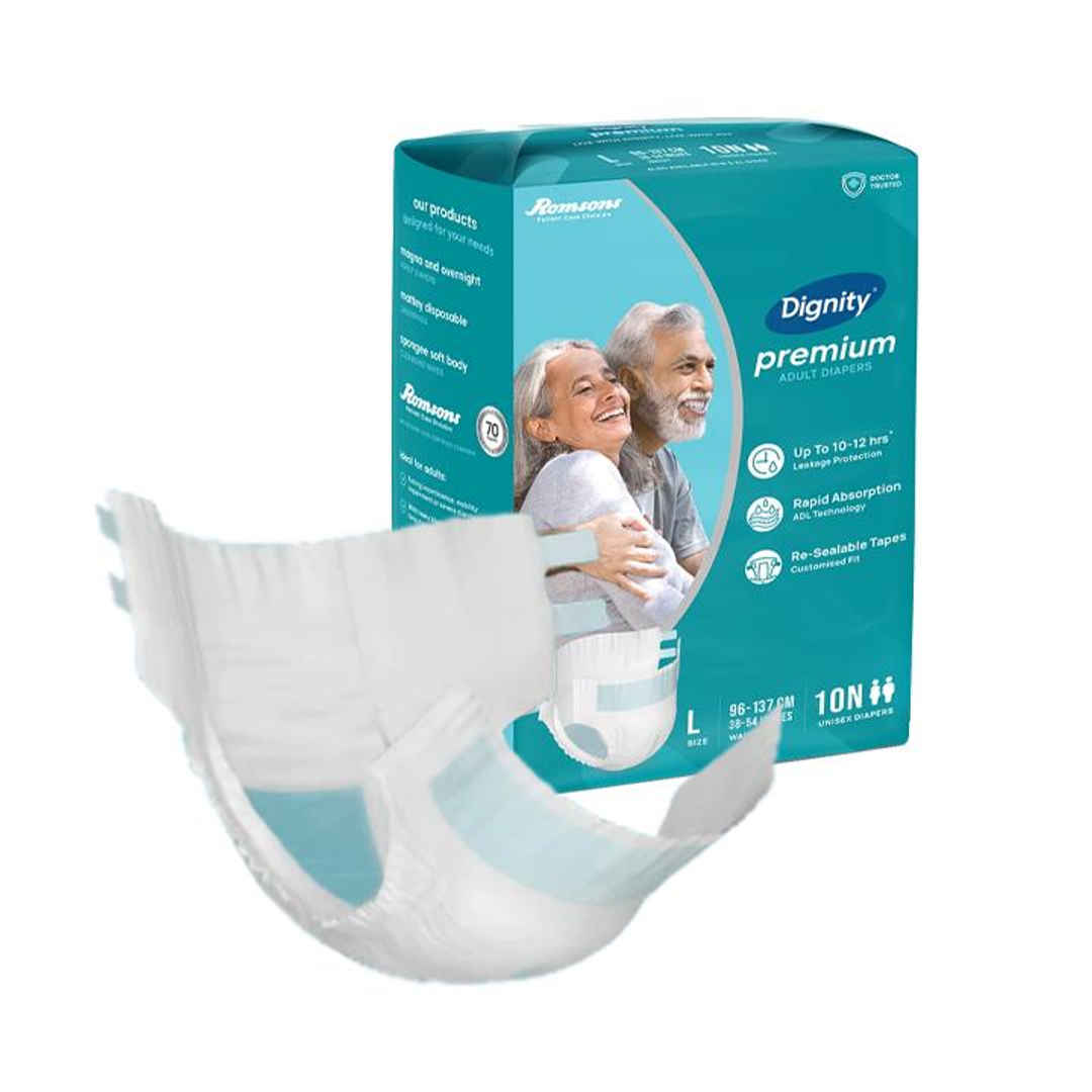 Romsons Dignity Adult Diaper - Large Pack of 10 (GS-8405)