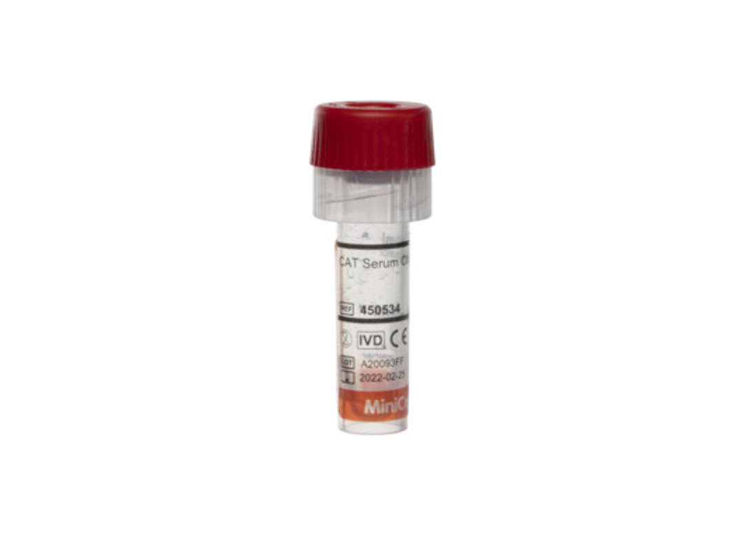 Greiner MiniCollect Tube 0.5/1 ml CAT Serum Clot Activator RedCap - Pack of 50 (450534)