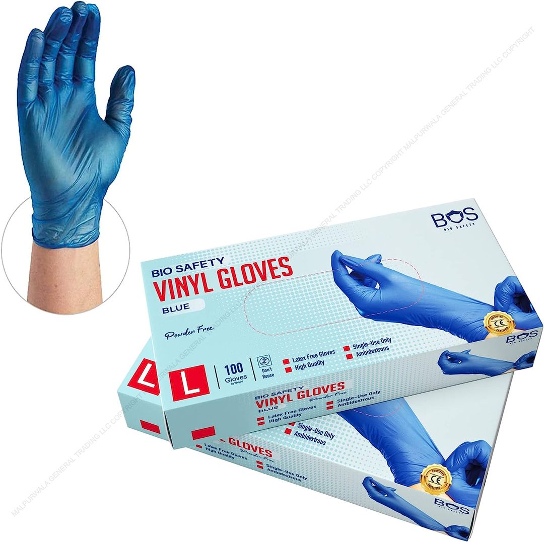 Malpurwala Bio Safety Disposable Powder Free Non Sterile Vinyl Gloves Pack of 100