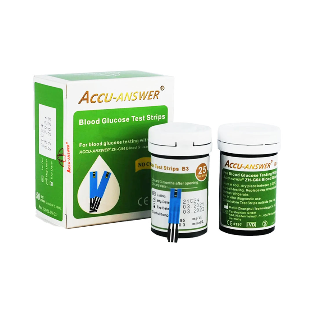 Accu Answer Blood Glucose Test Strip - 50 Pieces