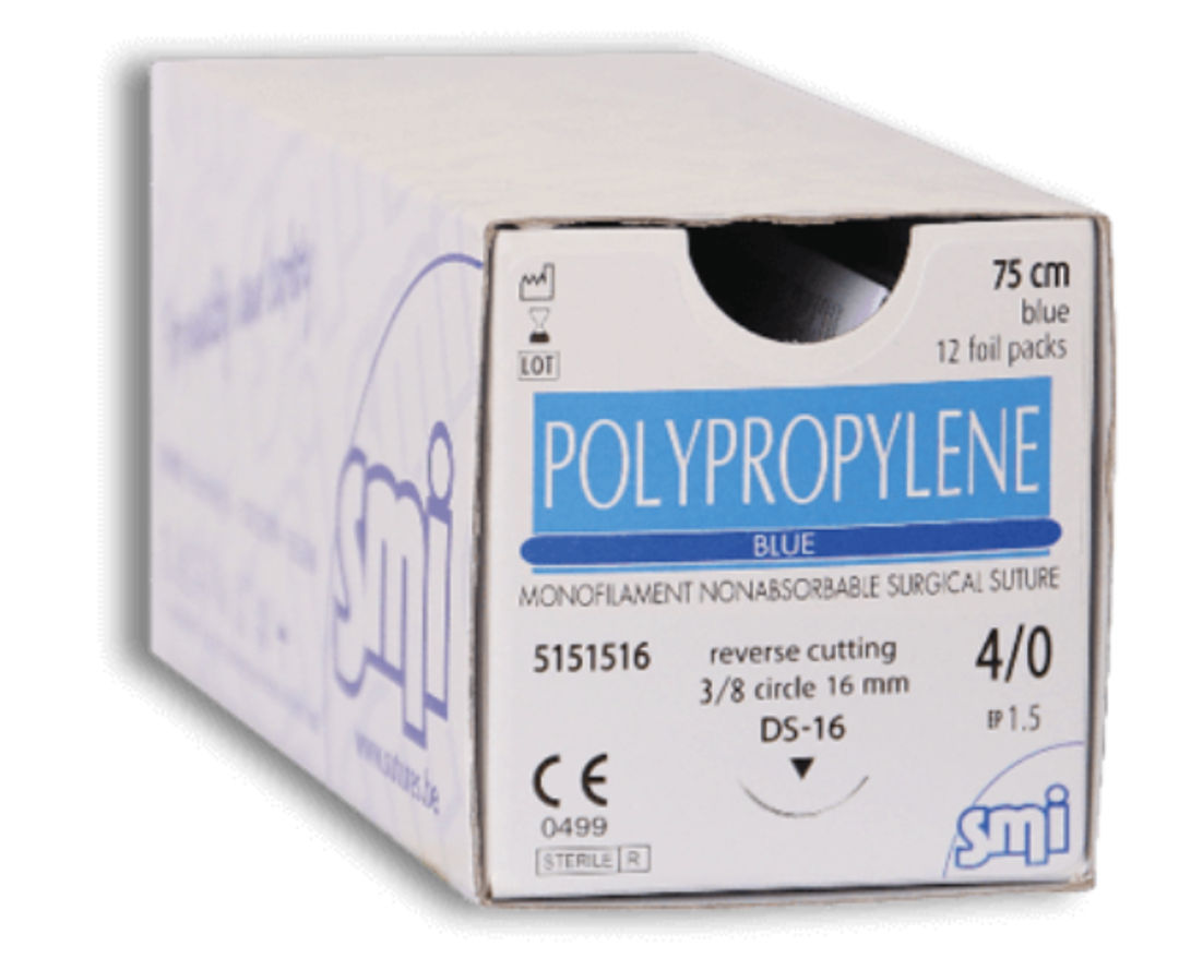 SMI Polypropylene Blue 1/2 Circle HR 10mm Suture 5070110 - 0.7 36678 75