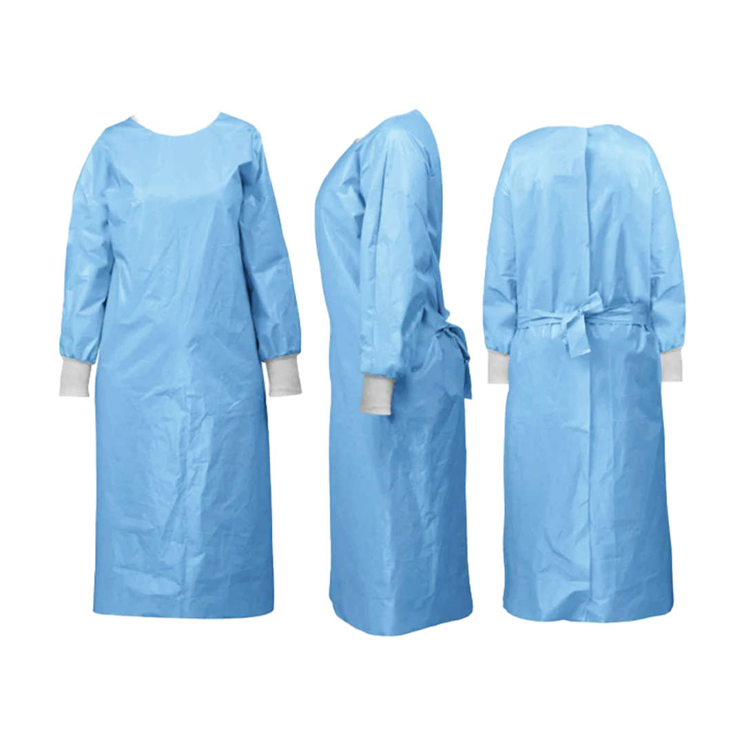 Royal Surgicare Isolation Gown SMS 50GSM Blue White Cuff Pack of 10