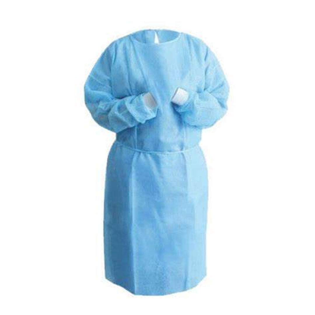 Royal Surgicare Isolation Gown SMS 35GSM Blue White Cuff Pack of 10