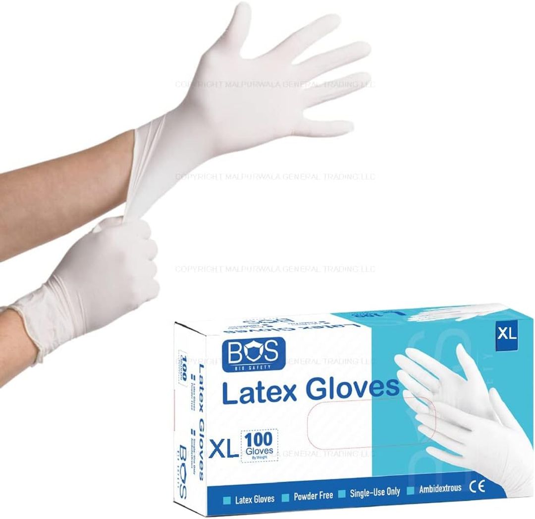 Malpurwala Bio Safety Latex Gloves - Powder free Pack of 100