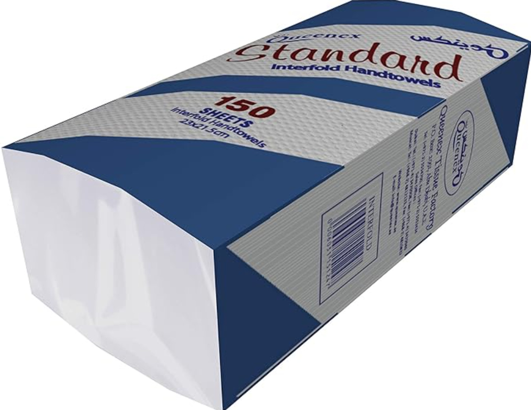 Queenex Interfold Paper Towel - 21 cm X 23 cm 1 Ply Embossed - Pack of 20