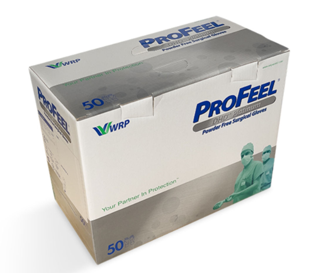 WRP - Profeel DHD Platinum Latex Powder Free Surgical Gloves (MULTIVAC) - Size 7.5 (50Pairs/Box)