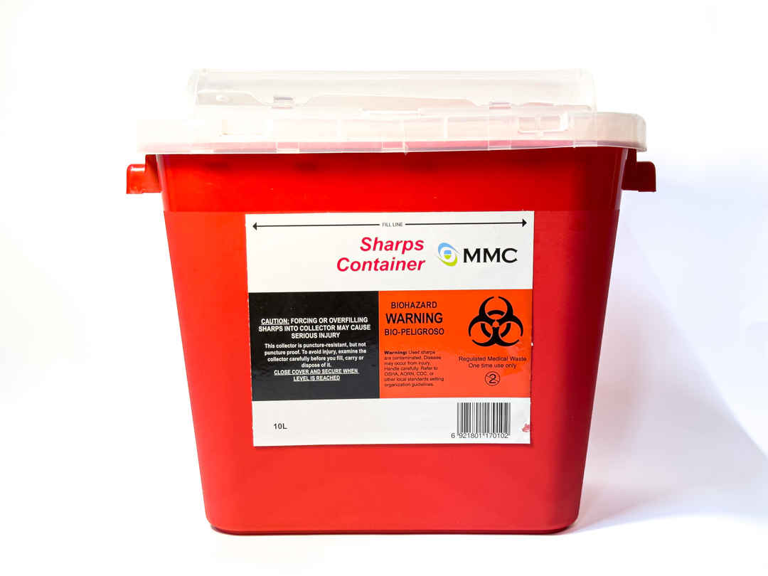 MMC Disposable Red Sharp Container 10 Litre - Wall Mounted (GENC-1163)