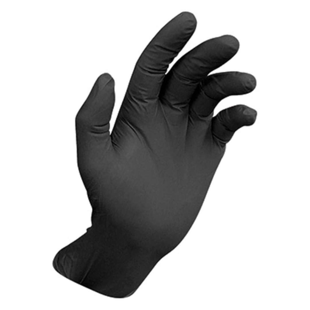 SuperGuard Black Nitrile Powder Free Gloves, Medium - Pack of 100