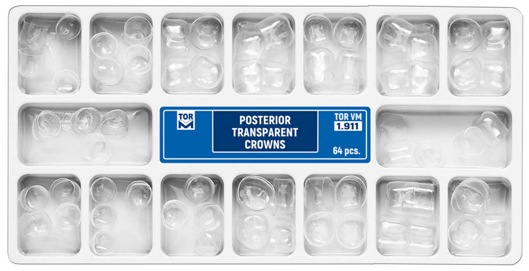 TOR Transparent Posterior Crowns 64 Pieces (1.911)