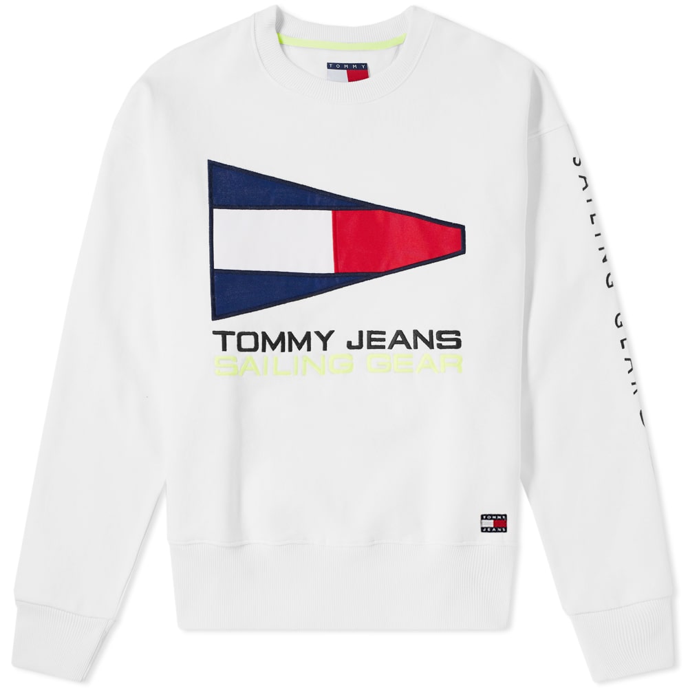 tommy jeans white crew neck