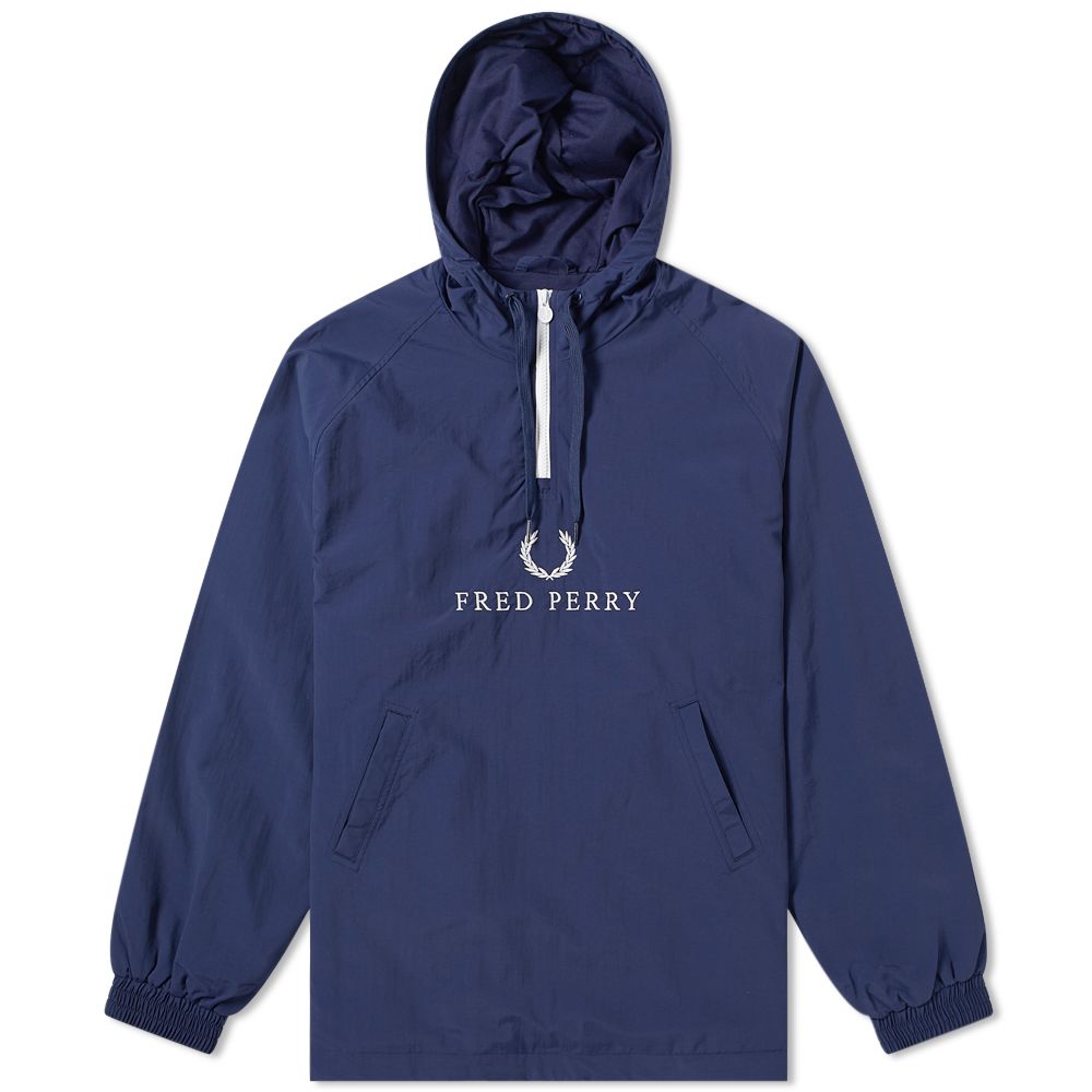 Fred Perry Embroidered Half-Zip Jacket 'Blue' | MRSORTED