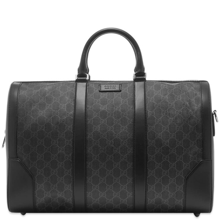 Gucci GG Logo Supreme Duffel Bag in Black