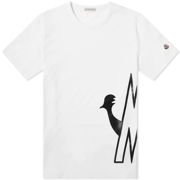 Moncler Side Logo Printed T-Shirt in White