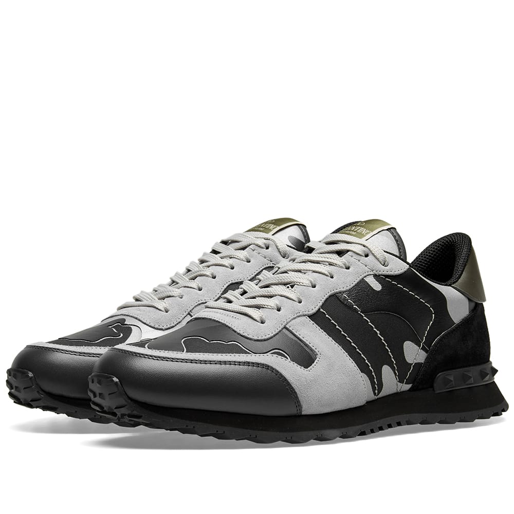 Valentino Grey Black Camouflage Rockrunner Sneaker 2024